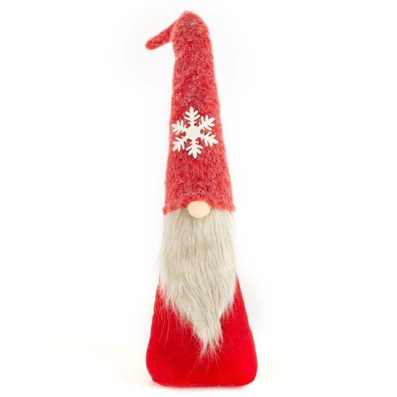 Karácsonyi díszítő baba, 100% poliészter, piros színben